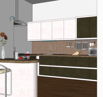 现代厨房su模型