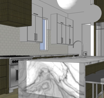 现代厨房su模型