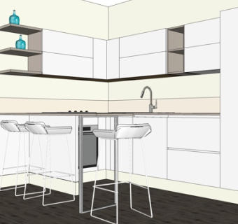 现代厨房su模型