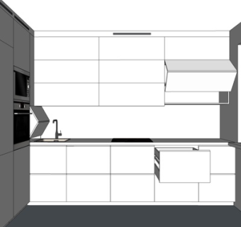 现代厨房su模型