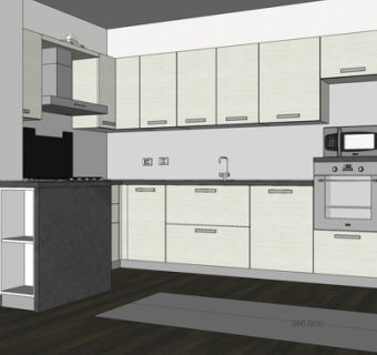 现代厨房su模型