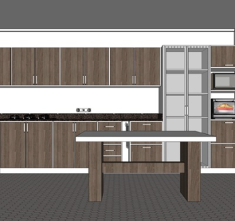 中式厨房su模型