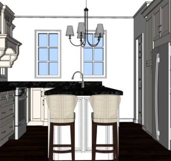 欧式厨房su模型