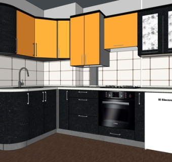 现代厨房su模型