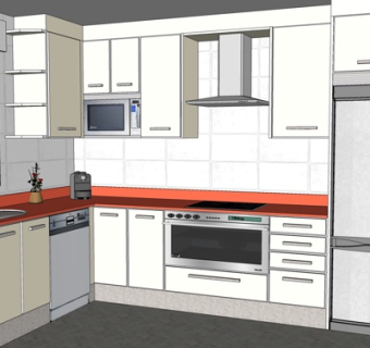 现代厨房su模型