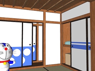 日式卧室su模型