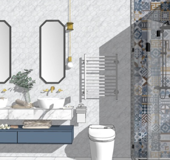 北欧卫生间su模型