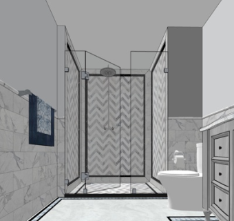 现代卫生间su模型