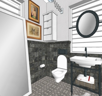 现代卫生间su模型