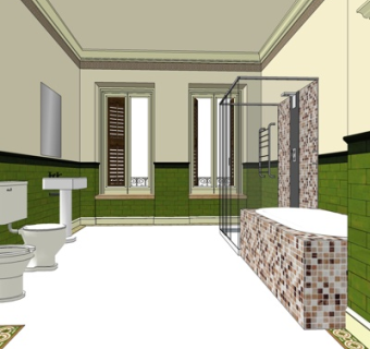 自然风卫生间su模型