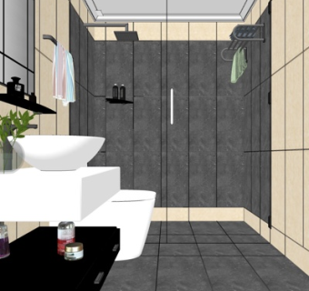 现代卫生间su模型