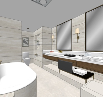 现代卫生间su模型