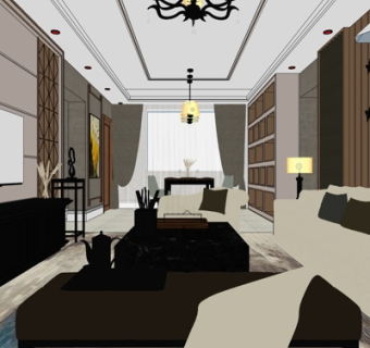 现代客厅su模型