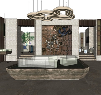 现代售楼处su模型