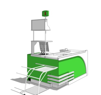 现代超市收银台su模型