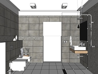 现代<em>卫生间浴室</em>su模型