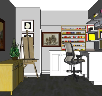 现代吧台su模型