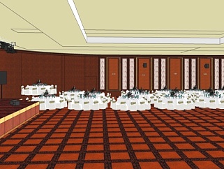 现代酒店宴会厅su模型
