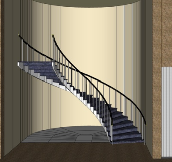 现代螺旋楼梯su模型