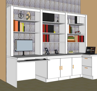 现代装饰柜su模型