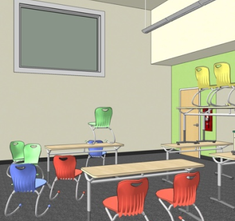 现代餐桌椅su模型