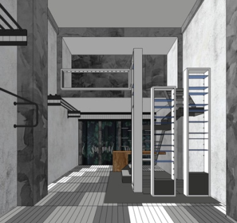 现代楼梯su模型