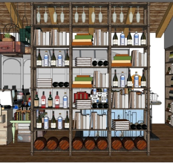 现代红酒专卖店su模型