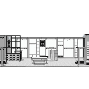 现代服饰专卖店su模型
