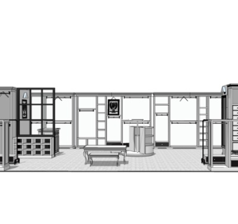 现代服饰专卖店su模型