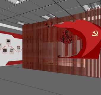 现代抗战展馆su模型