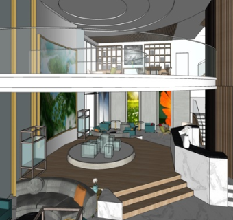 现代售楼处su模型