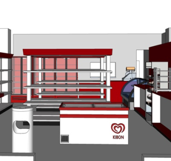 现代超市展柜su模型