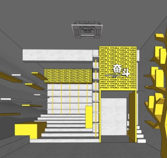 现代电梯厅su模型