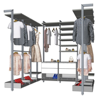 现代衣柜su模型