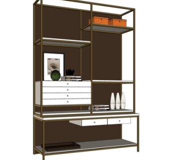 现代装饰柜su模型