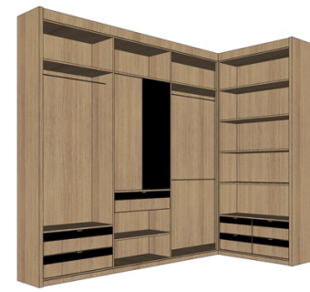 现代衣柜su模型