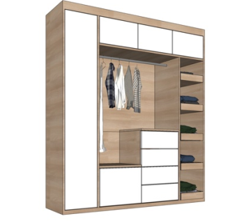 新中式衣柜su模型