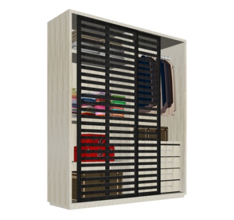 新中式衣柜su模型