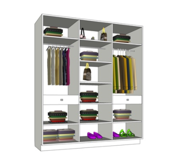 现代衣柜su模型