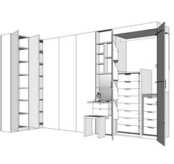 现代衣柜su模型