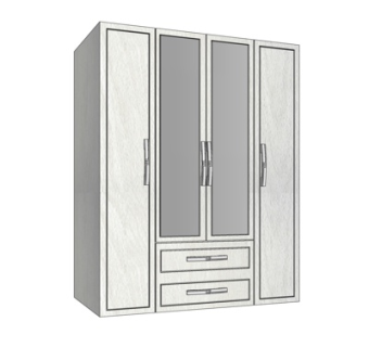 简欧衣柜su模型