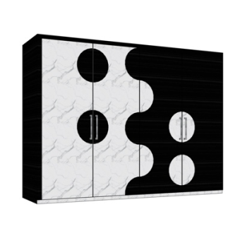 新中式衣柜su模型