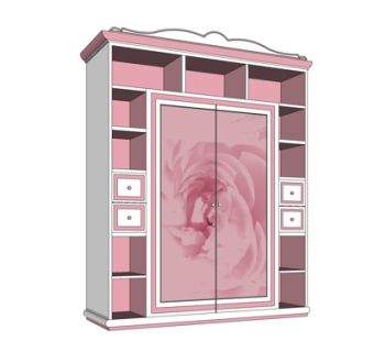 简欧衣柜su模型