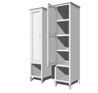 简欧储物柜su模型