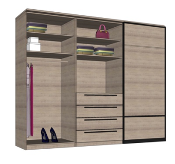 现代衣柜su模型