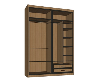 新中式衣柜su模型