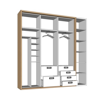 现代衣柜su模型