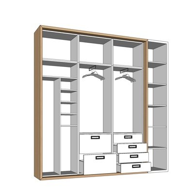现代衣柜su模型