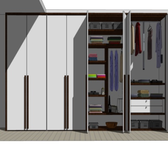 现代衣柜su模型