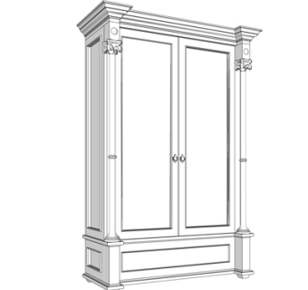 简欧衣柜su模型